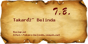 Takaró Belinda névjegykártya